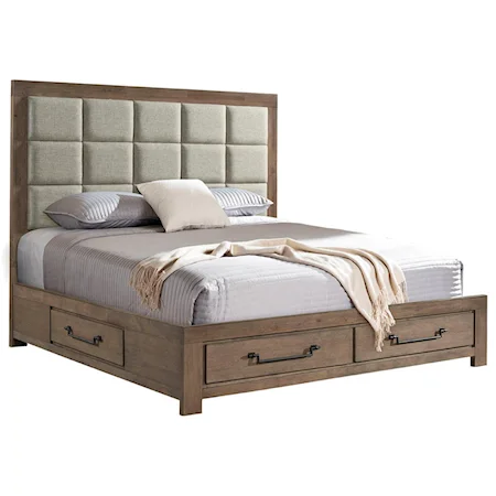Contemporary Queen Upholstered Storage Bed
